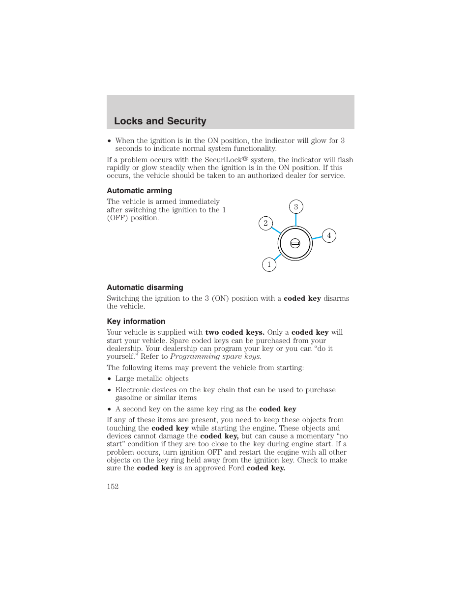 Locks and security | FORD 2003 Expedition v.2 User Manual | Page 152 / 344