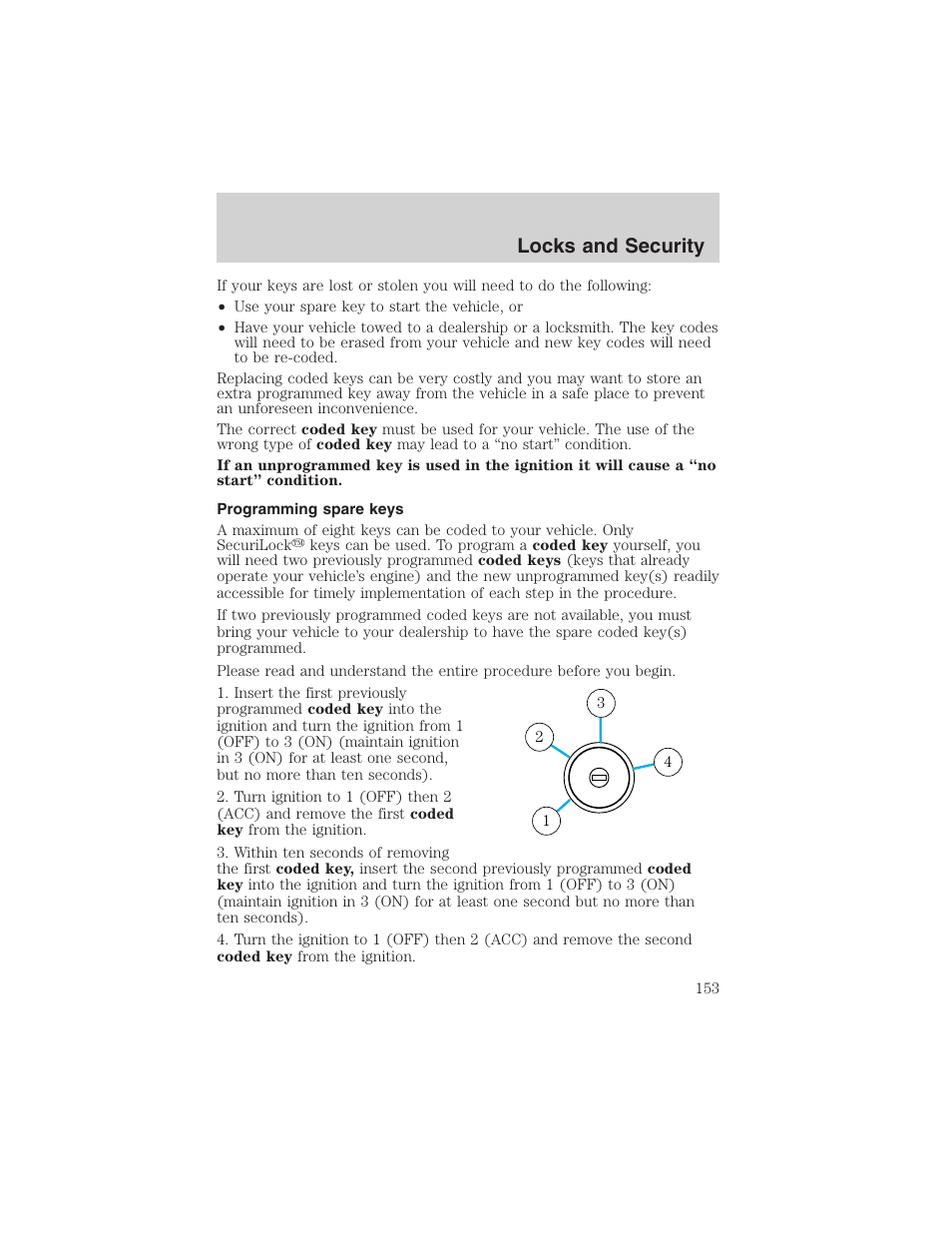 Locks and security | FORD 2003 Expedition v.2 User Manual | Page 153 / 344