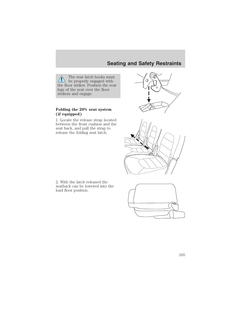 Seating and safety restraints | FORD 2003 Expedition v.2 User Manual | Page 165 / 344