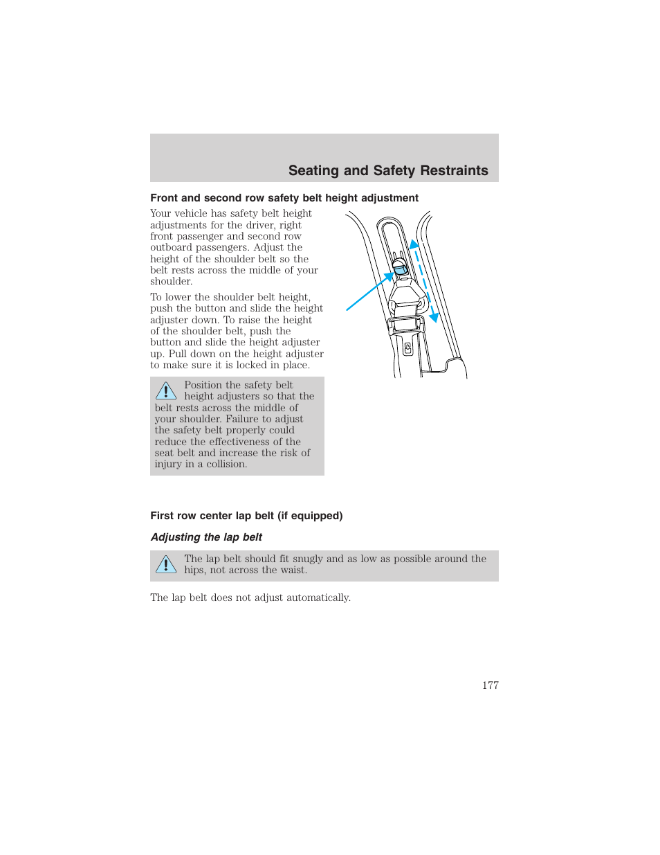 Seating and safety restraints | FORD 2003 Expedition v.2 User Manual | Page 177 / 344