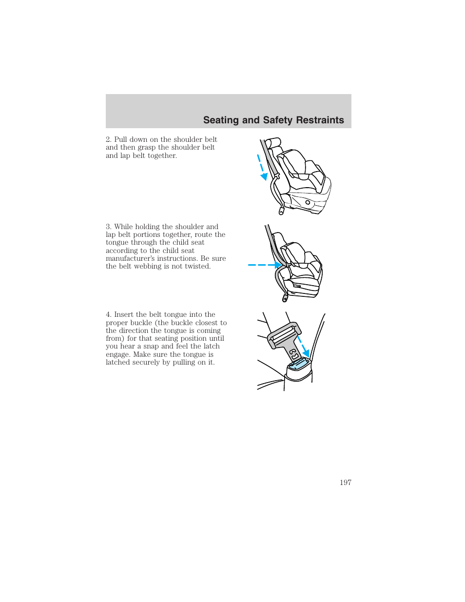 Seating and safety restraints | FORD 2003 Expedition v.2 User Manual | Page 197 / 344