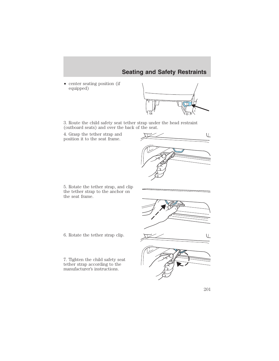 Seating and safety restraints | FORD 2003 Expedition v.2 User Manual | Page 201 / 344