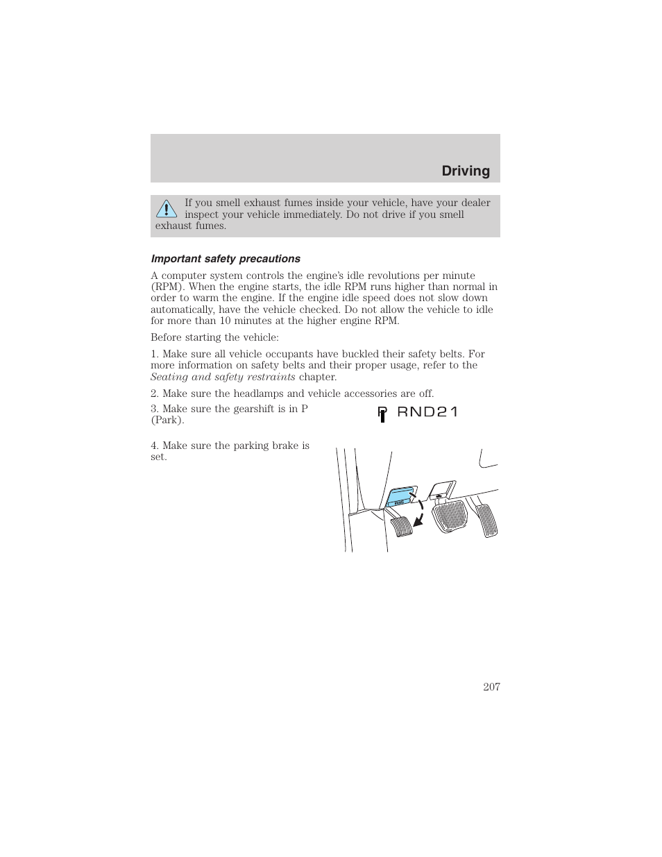 Driving | FORD 2003 Expedition v.2 User Manual | Page 207 / 344