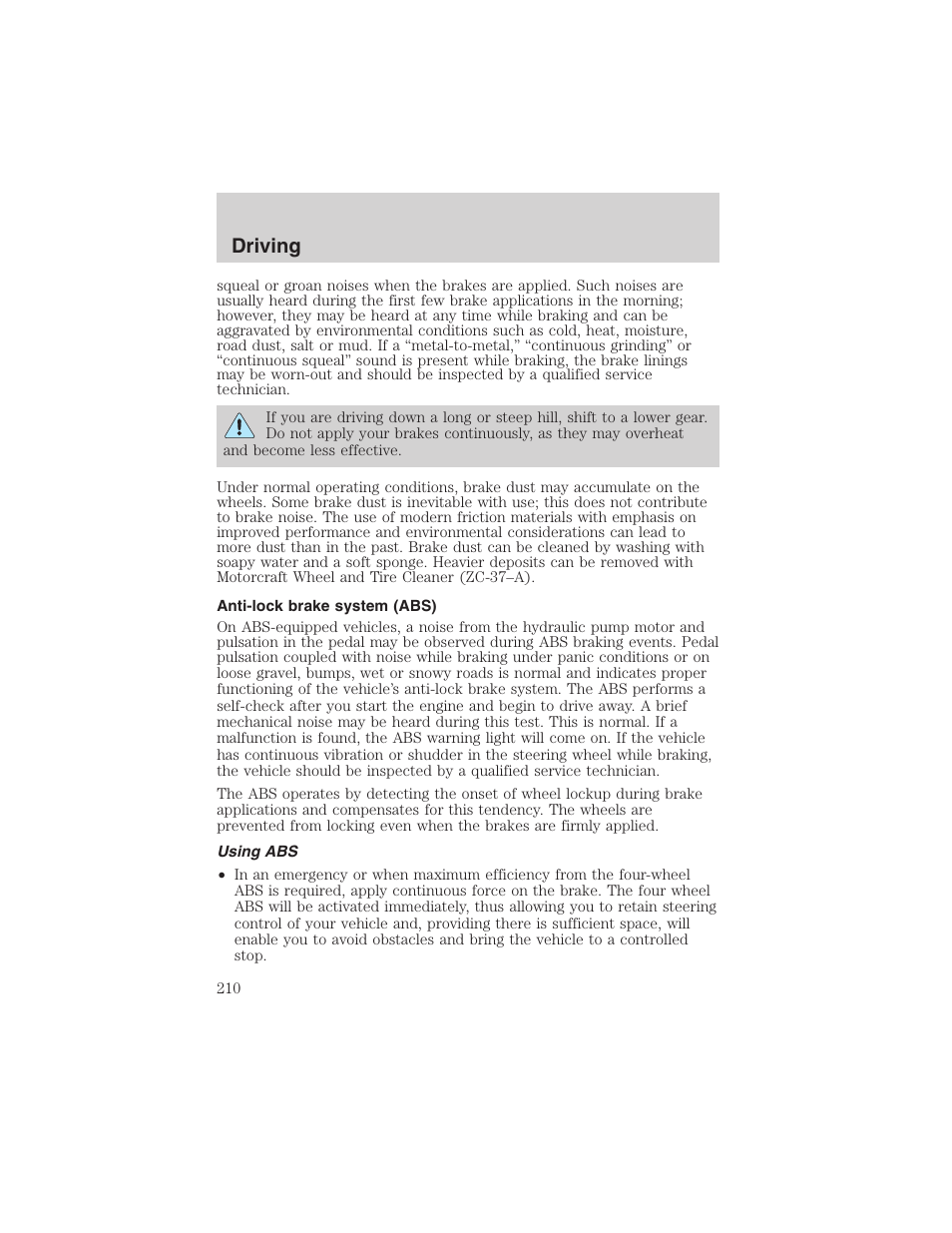 Driving | FORD 2003 Expedition v.2 User Manual | Page 210 / 344