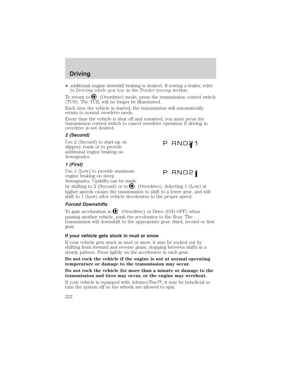 Driving | FORD 2003 Expedition v.2 User Manual | Page 222 / 344