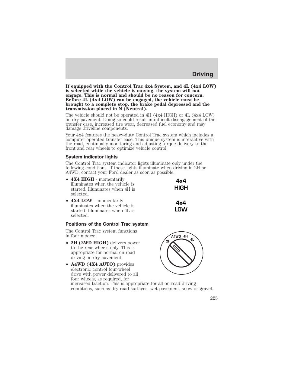 Driving | FORD 2003 Expedition v.2 User Manual | Page 225 / 344