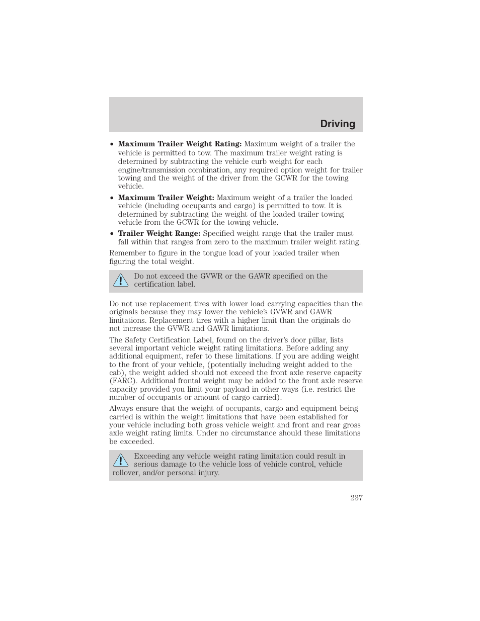 Driving | FORD 2003 Expedition v.2 User Manual | Page 237 / 344