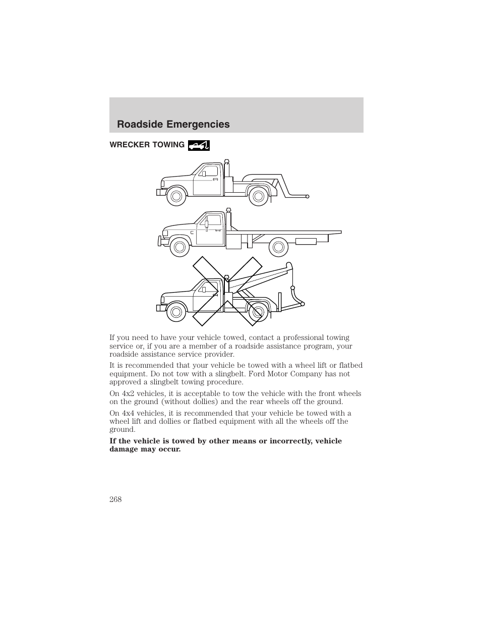 Roadside emergencies | FORD 2003 Expedition v.2 User Manual | Page 268 / 344