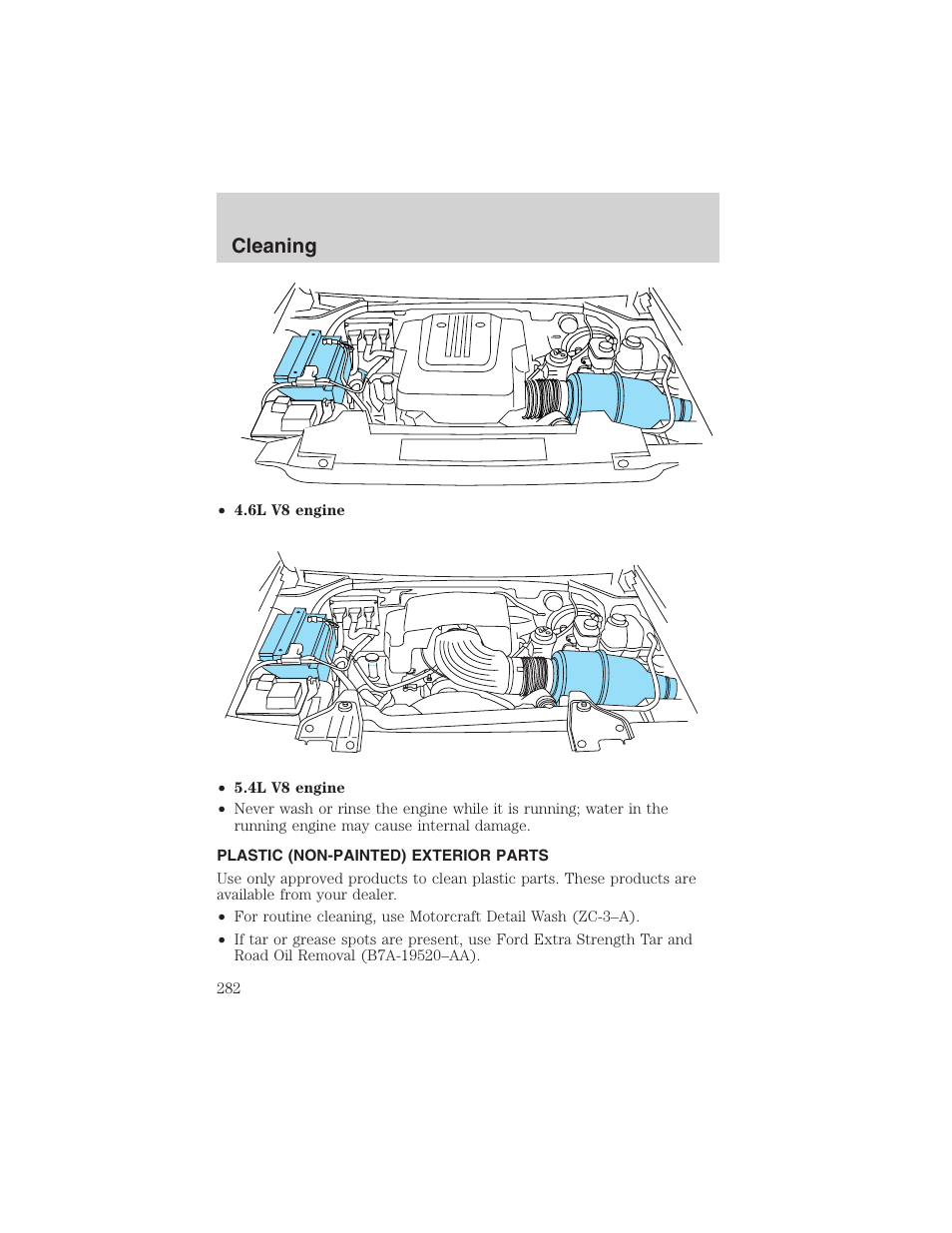 Cleaning | FORD 2003 Expedition v.2 User Manual | Page 282 / 344