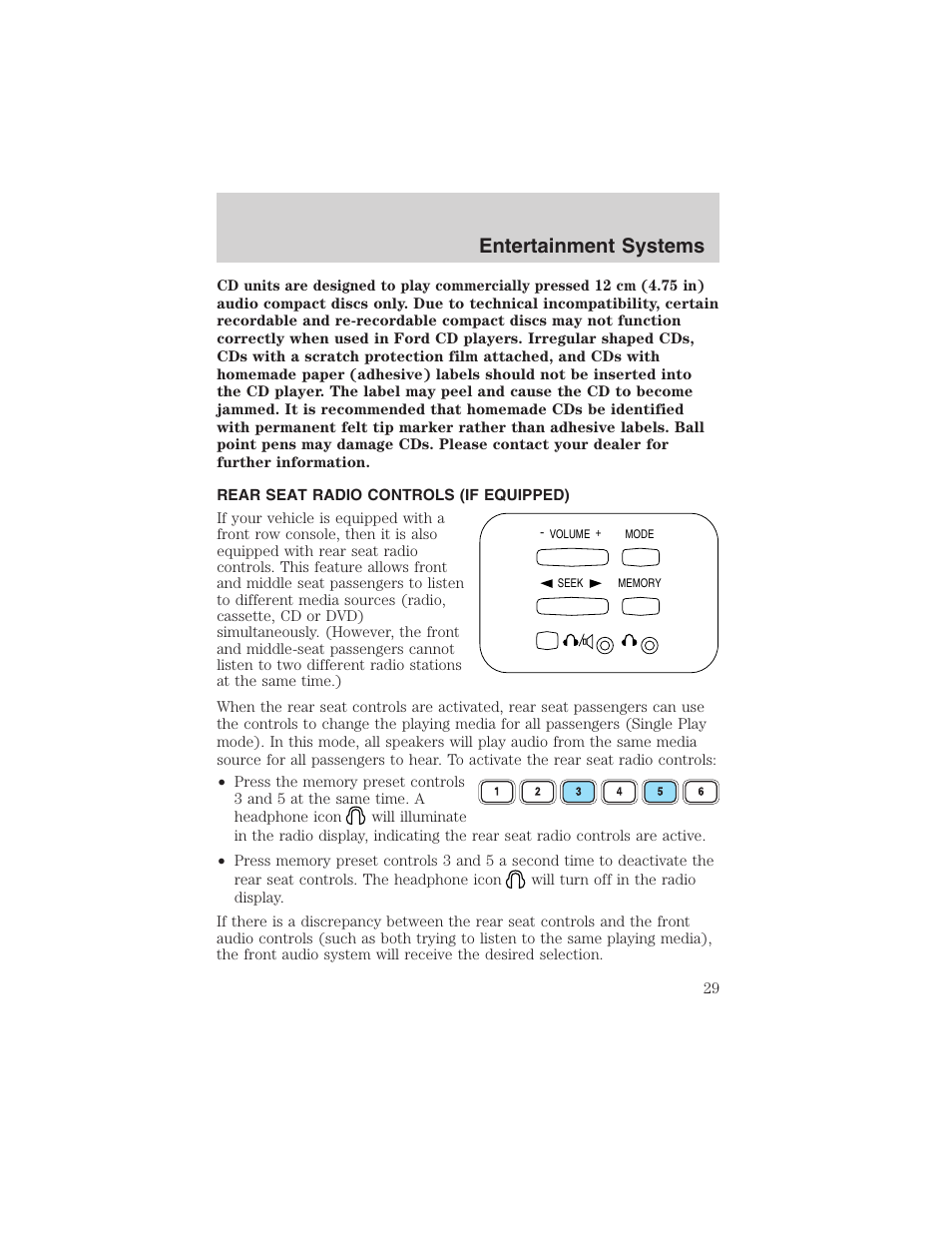 Entertainment systems | FORD 2003 Expedition v.2 User Manual | Page 29 / 344