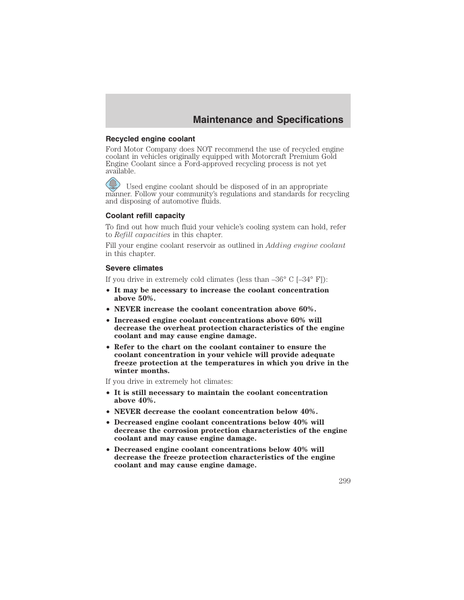 Maintenance and specifications | FORD 2003 Expedition v.2 User Manual | Page 299 / 344