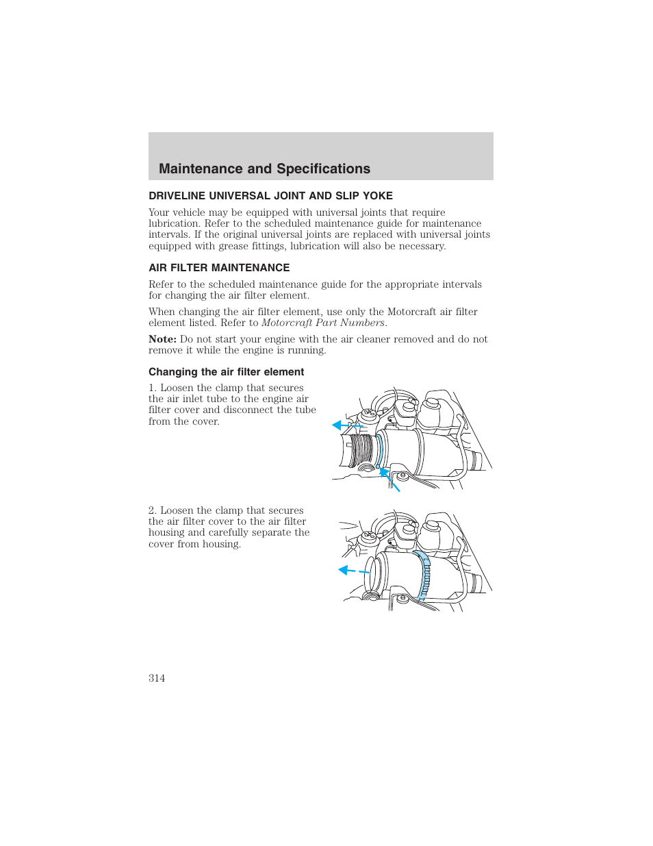 Maintenance and specifications | FORD 2003 Expedition v.2 User Manual | Page 314 / 344