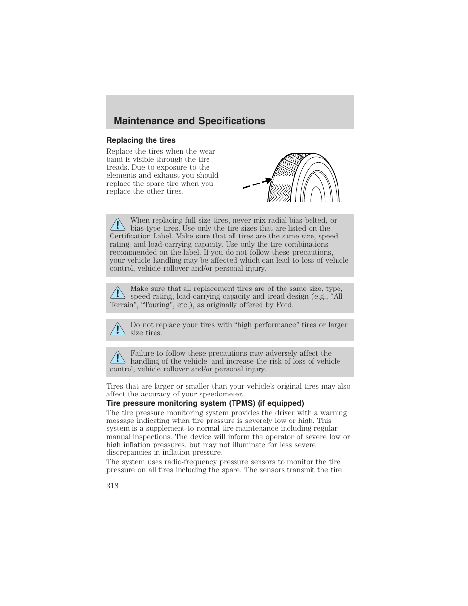 Maintenance and specifications | FORD 2003 Expedition v.2 User Manual | Page 318 / 344