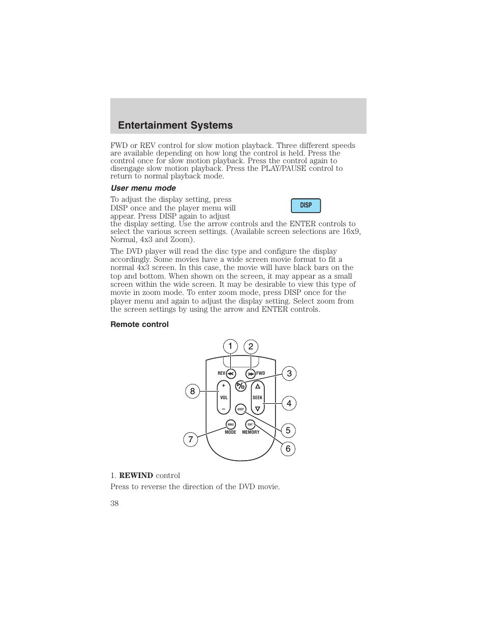 Entertainment systems | FORD 2003 Expedition v.2 User Manual | Page 38 / 344