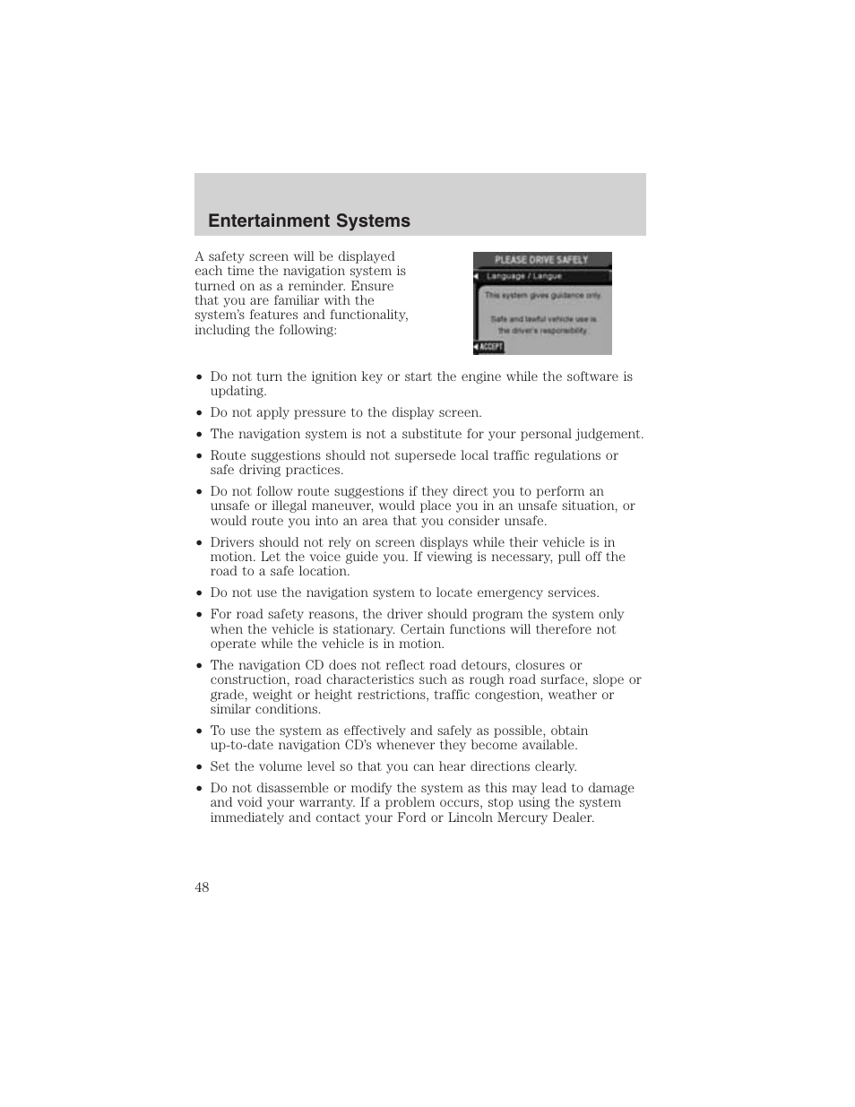 Entertainment systems | FORD 2003 Expedition v.2 User Manual | Page 48 / 344