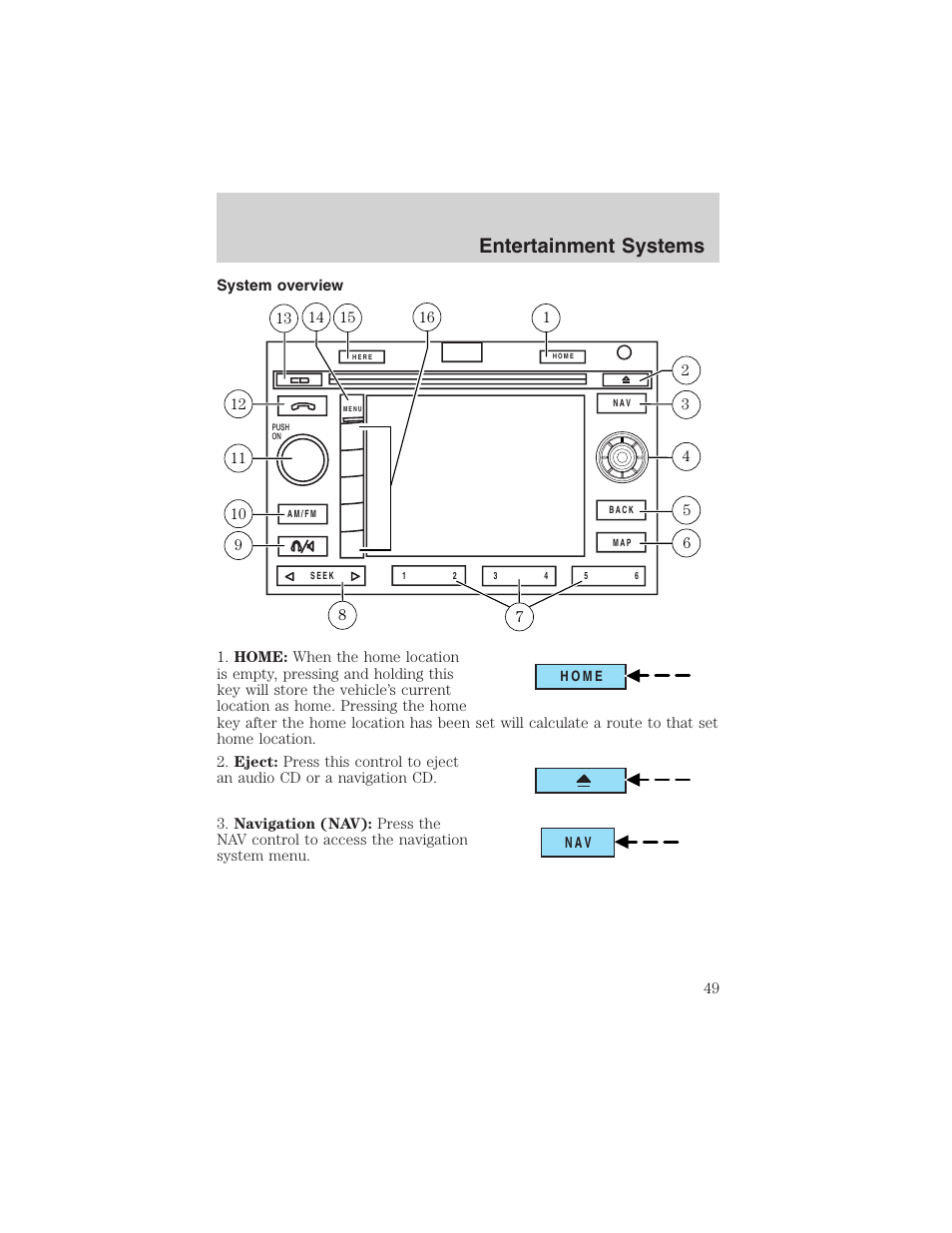 Entertainment systems | FORD 2003 Expedition v.2 User Manual | Page 49 / 344