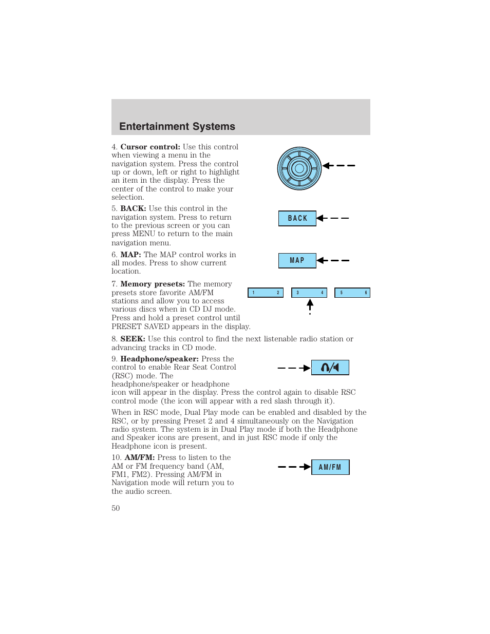 Entertainment systems | FORD 2003 Expedition v.2 User Manual | Page 50 / 344