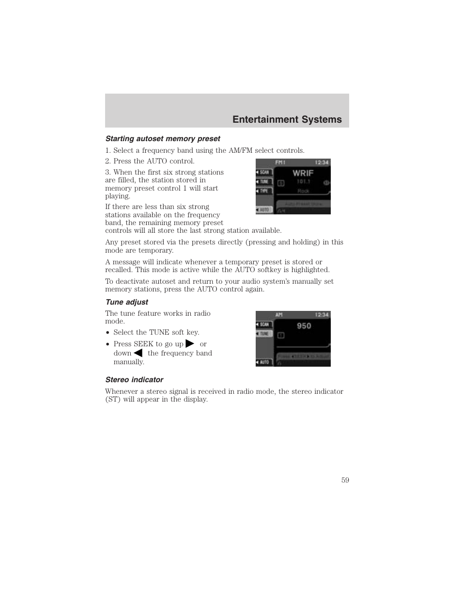 Entertainment systems | FORD 2003 Expedition v.2 User Manual | Page 59 / 344