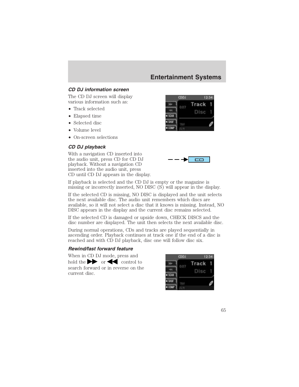 Entertainment systems | FORD 2003 Expedition v.2 User Manual | Page 65 / 344