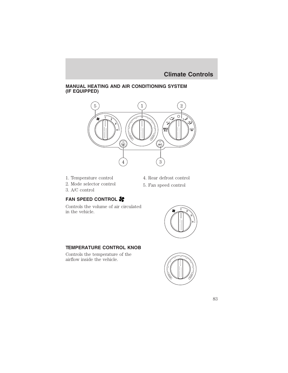 Climate controls | FORD 2003 Expedition v.2 User Manual | Page 83 / 344