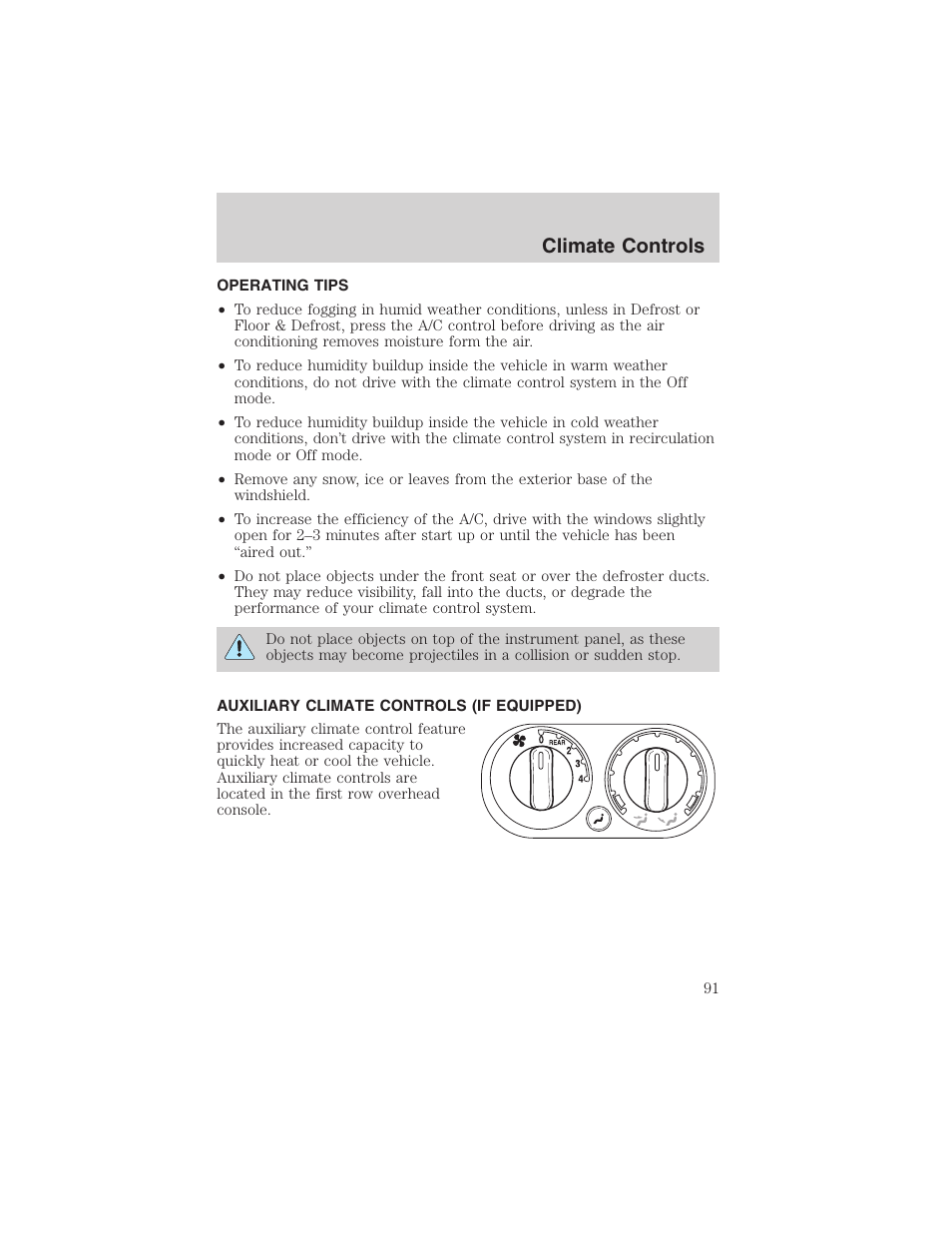 Climate controls | FORD 2003 Expedition v.2 User Manual | Page 91 / 344