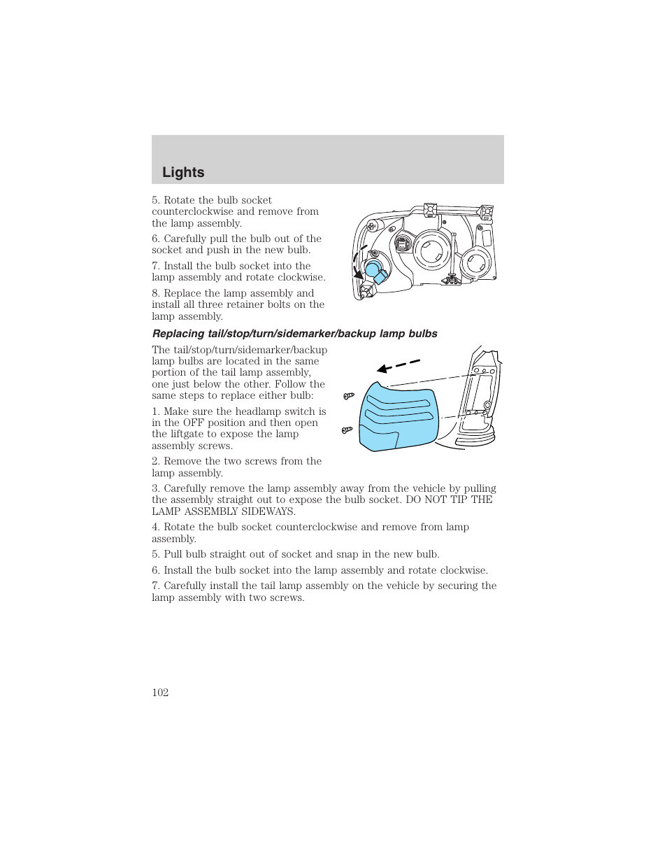 Lights | FORD 2003 Expedition v.3 User Manual | Page 102 / 344