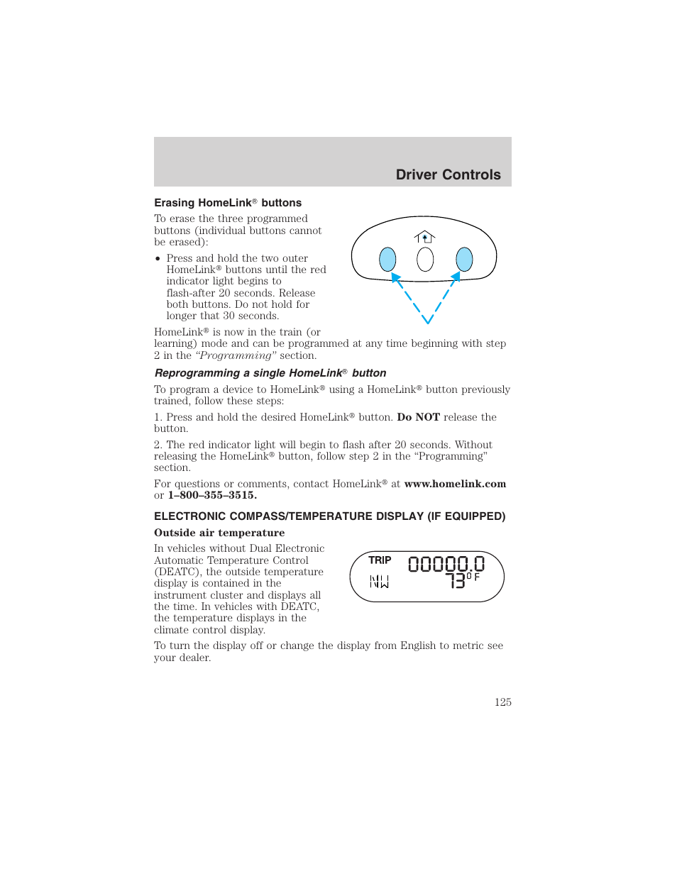 Driver controls | FORD 2003 Expedition v.3 User Manual | Page 125 / 344