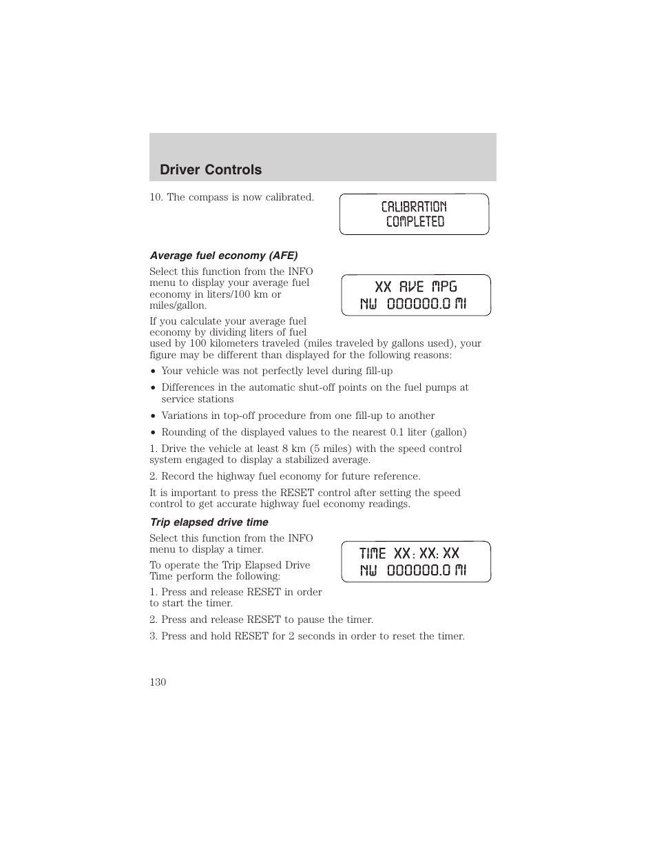 Driver controls | FORD 2003 Expedition v.3 User Manual | Page 130 / 344