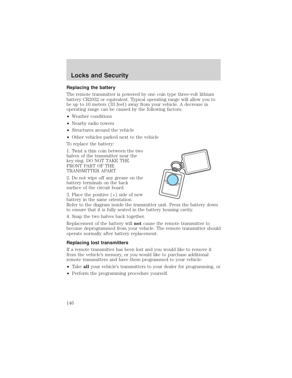 Locks and security | FORD 2003 Expedition v.3 User Manual | Page 146 / 344