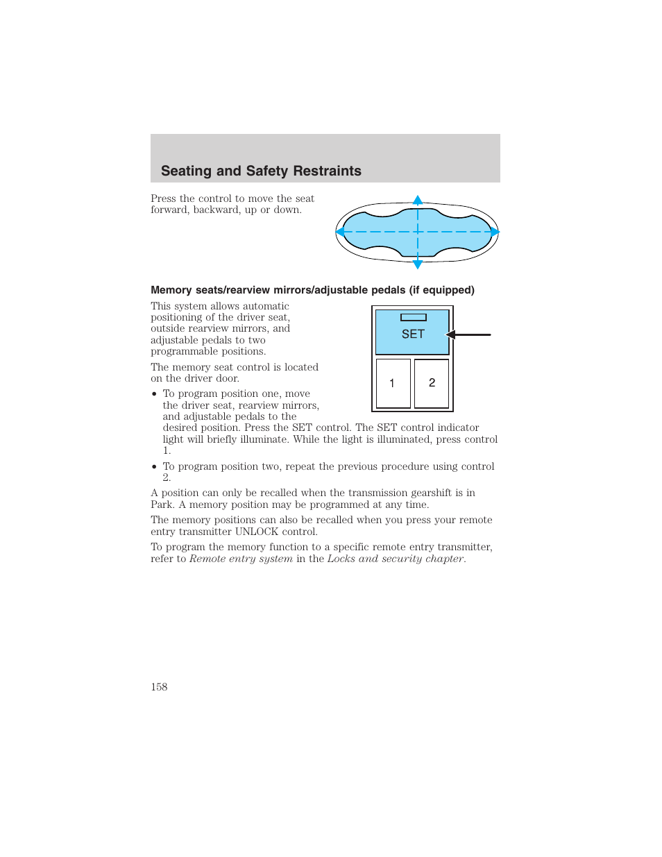 Seating and safety restraints | FORD 2003 Expedition v.3 User Manual | Page 158 / 344