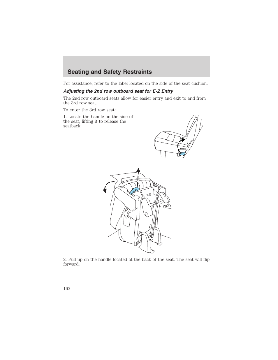 Seating and safety restraints | FORD 2003 Expedition v.3 User Manual | Page 162 / 344