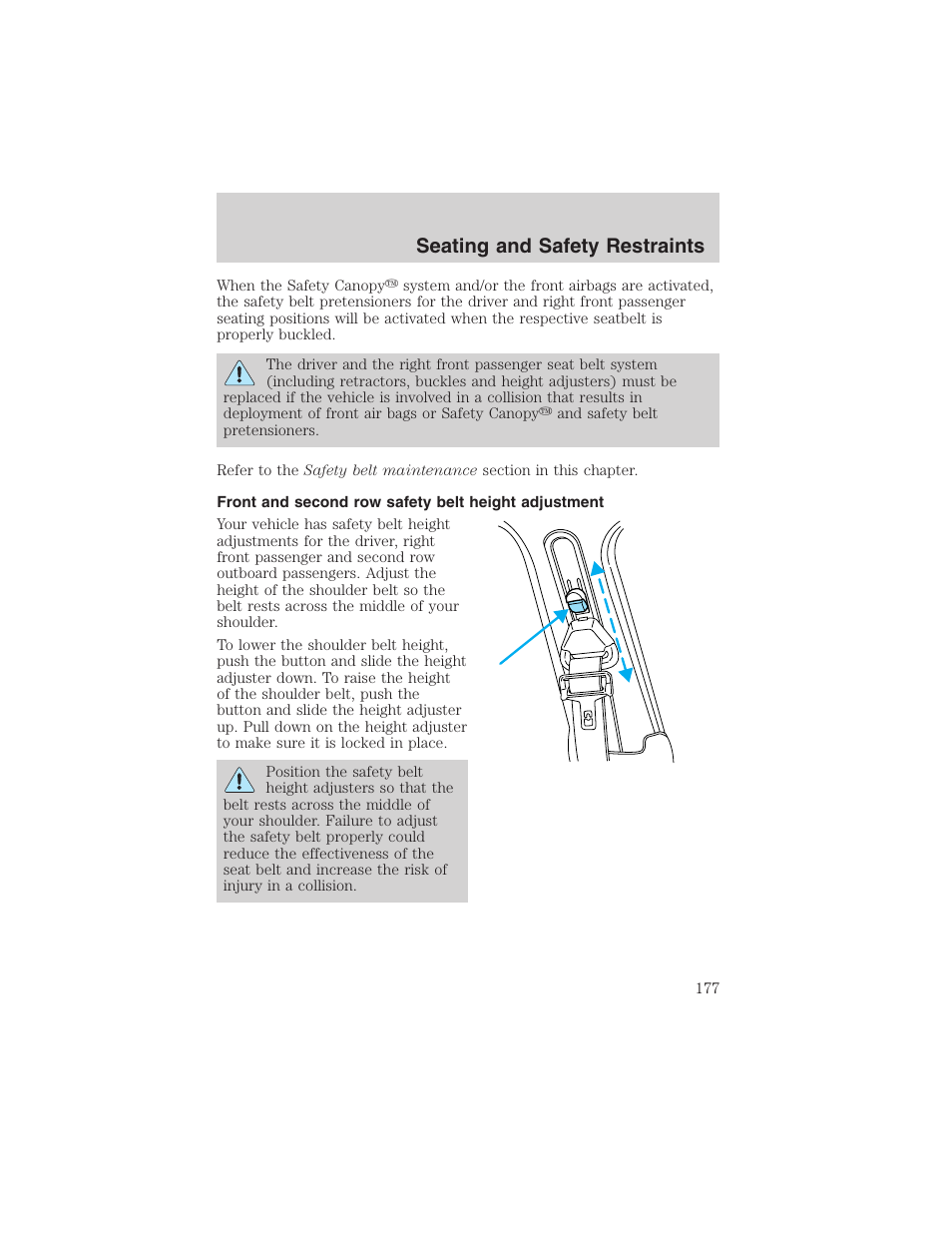 Seating and safety restraints | FORD 2003 Expedition v.3 User Manual | Page 177 / 344