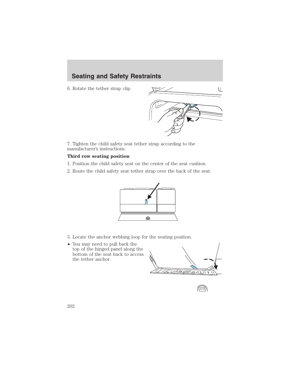 Seating and safety restraints | FORD 2003 Expedition v.3 User Manual | Page 202 / 344