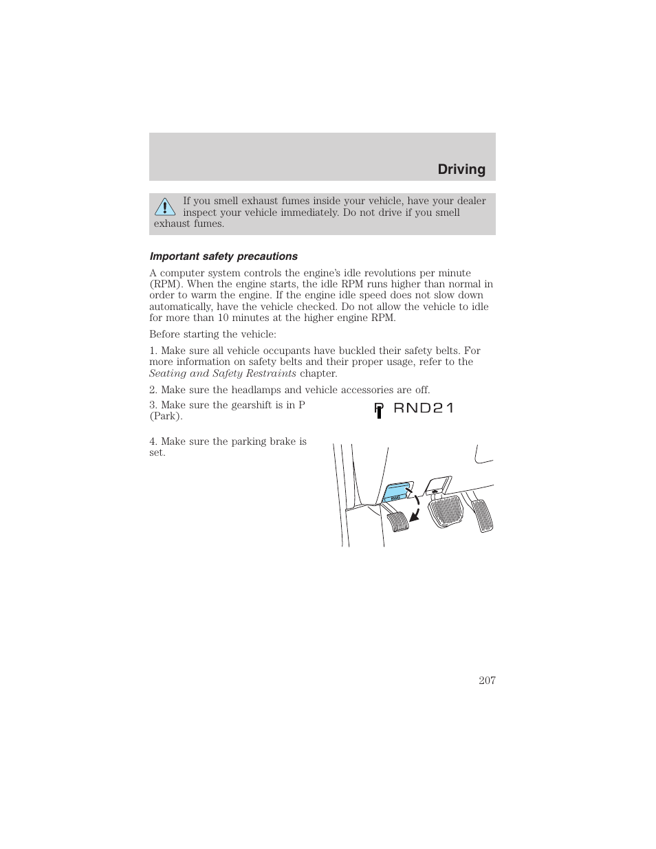 Driving | FORD 2003 Expedition v.3 User Manual | Page 207 / 344