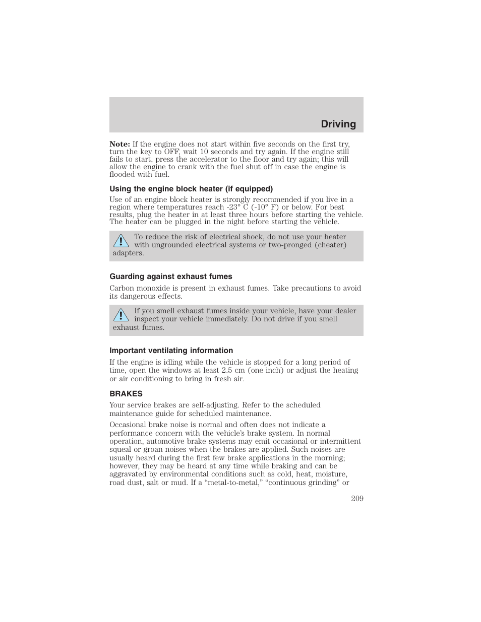 Driving | FORD 2003 Expedition v.3 User Manual | Page 209 / 344
