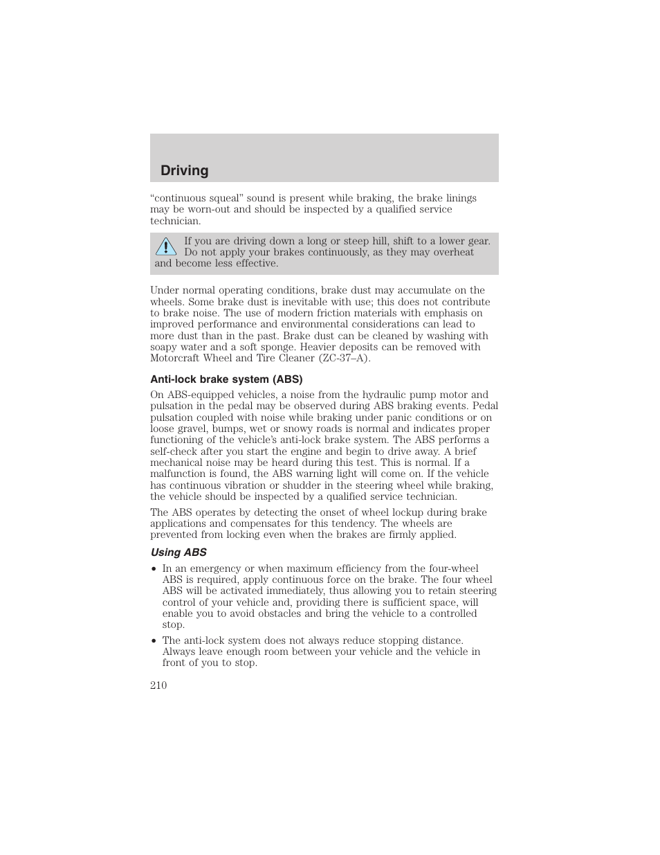 Driving | FORD 2003 Expedition v.3 User Manual | Page 210 / 344