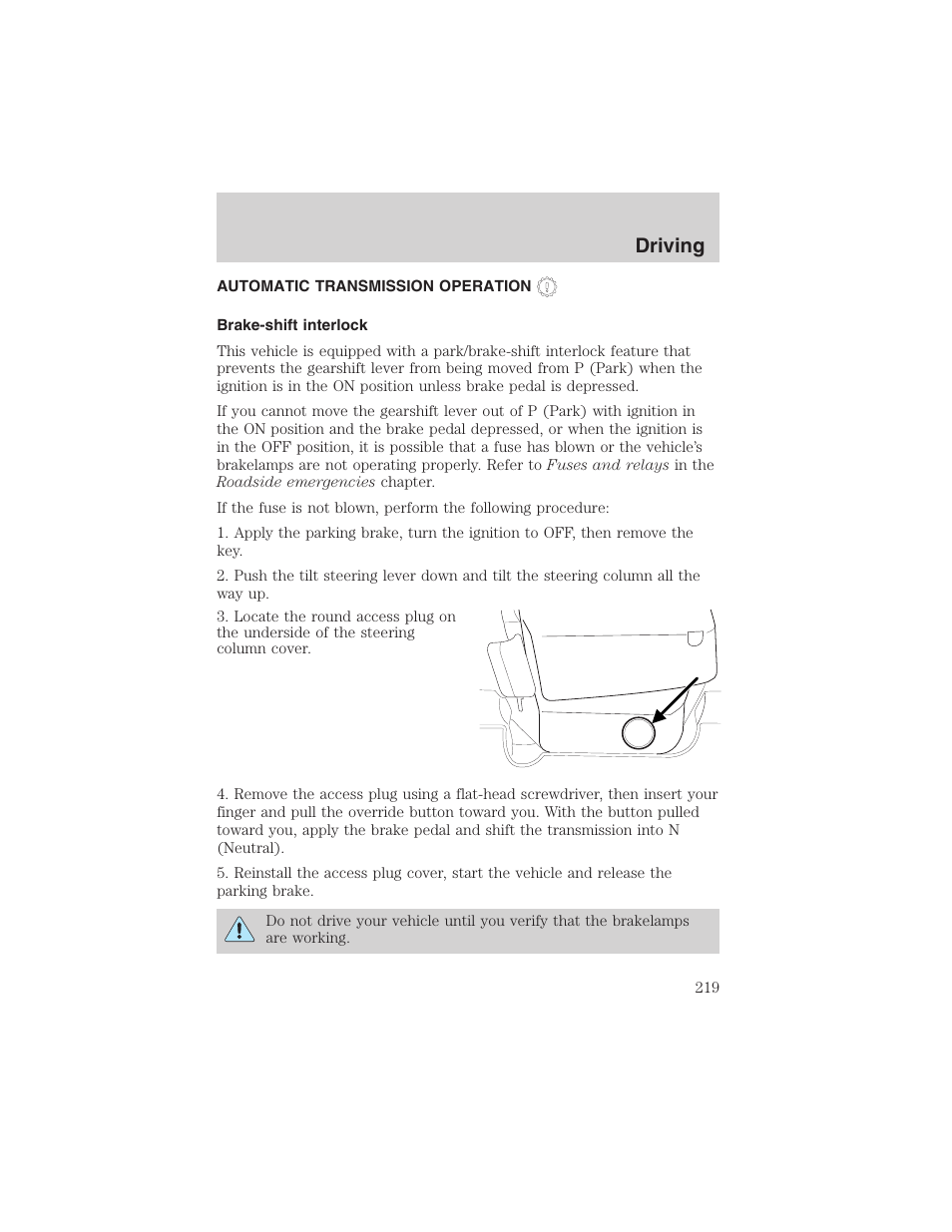 Driving | FORD 2003 Expedition v.3 User Manual | Page 219 / 344