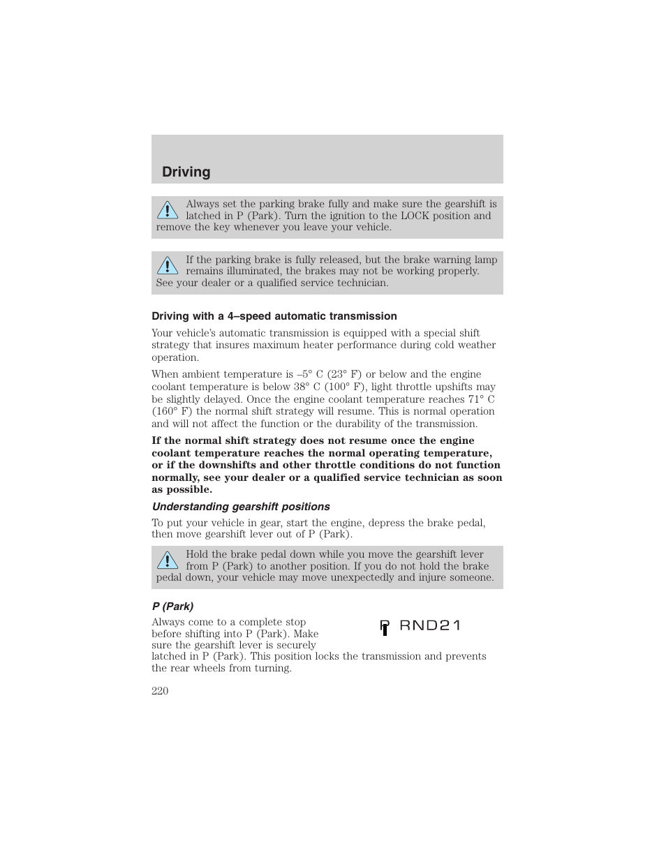 Driving | FORD 2003 Expedition v.3 User Manual | Page 220 / 344