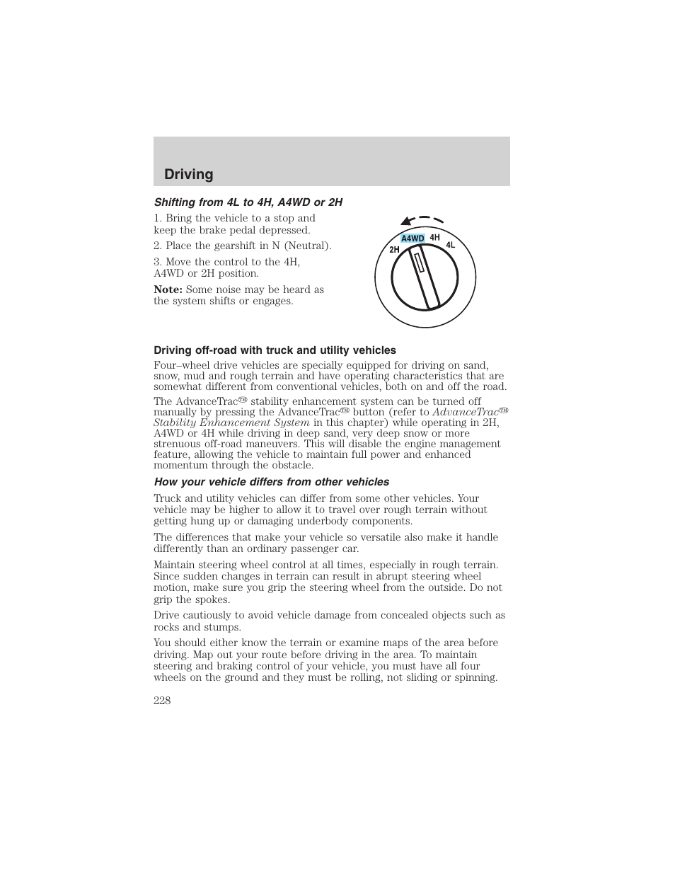 Driving | FORD 2003 Expedition v.3 User Manual | Page 228 / 344