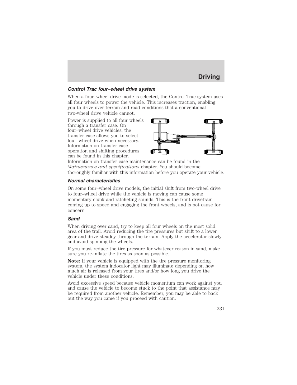 Driving | FORD 2003 Expedition v.3 User Manual | Page 231 / 344