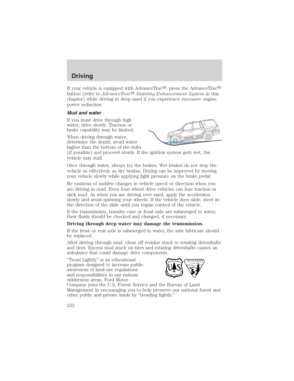 Driving | FORD 2003 Expedition v.3 User Manual | Page 232 / 344