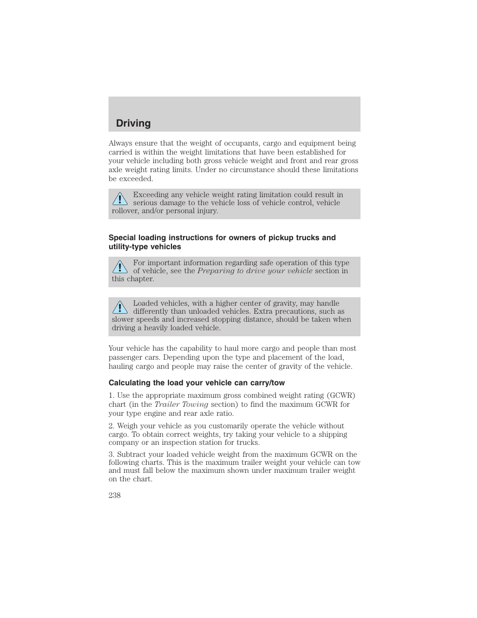 Driving | FORD 2003 Expedition v.3 User Manual | Page 238 / 344