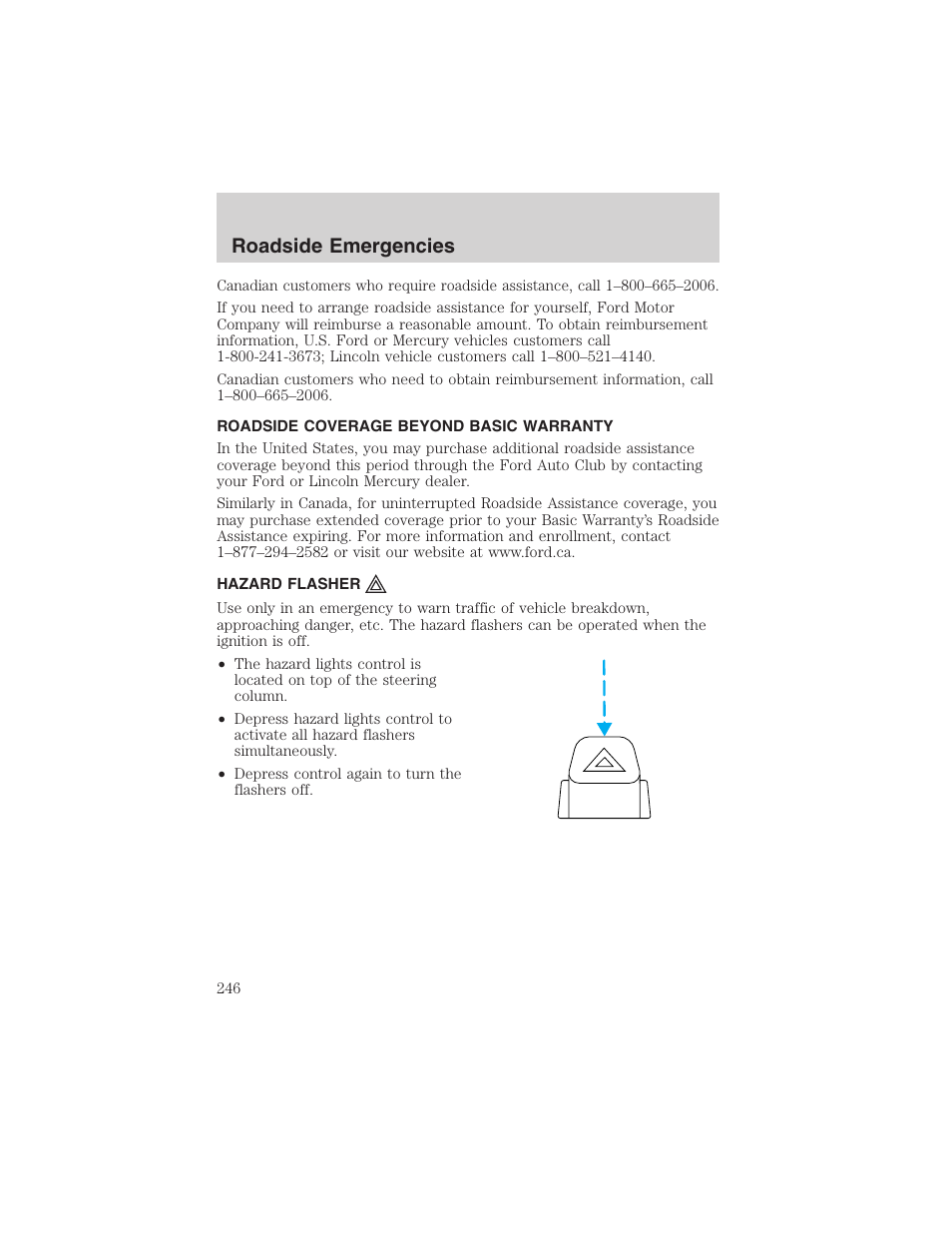 Roadside emergencies | FORD 2003 Expedition v.3 User Manual | Page 246 / 344