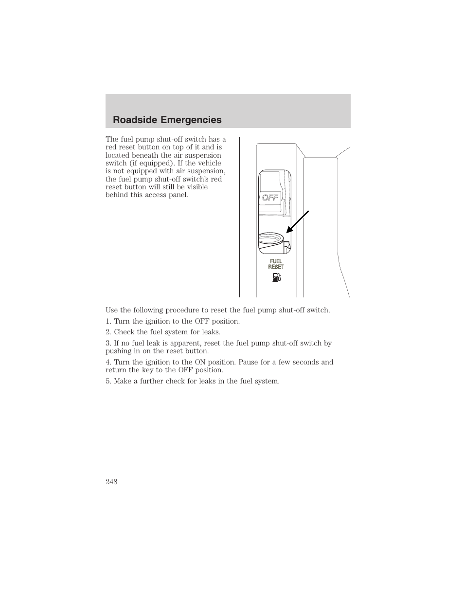 Roadside emergencies | FORD 2003 Expedition v.3 User Manual | Page 248 / 344