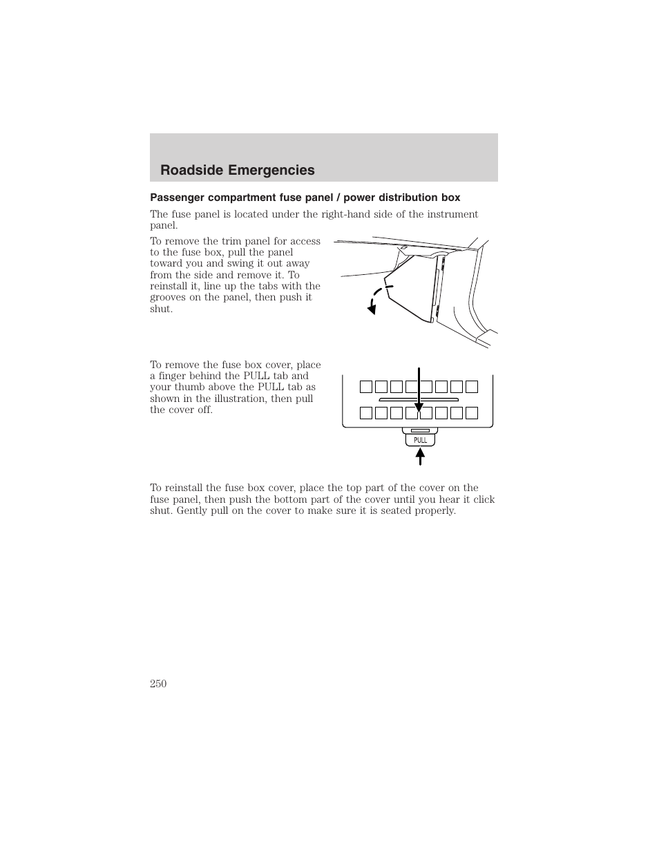 Roadside emergencies | FORD 2003 Expedition v.3 User Manual | Page 250 / 344