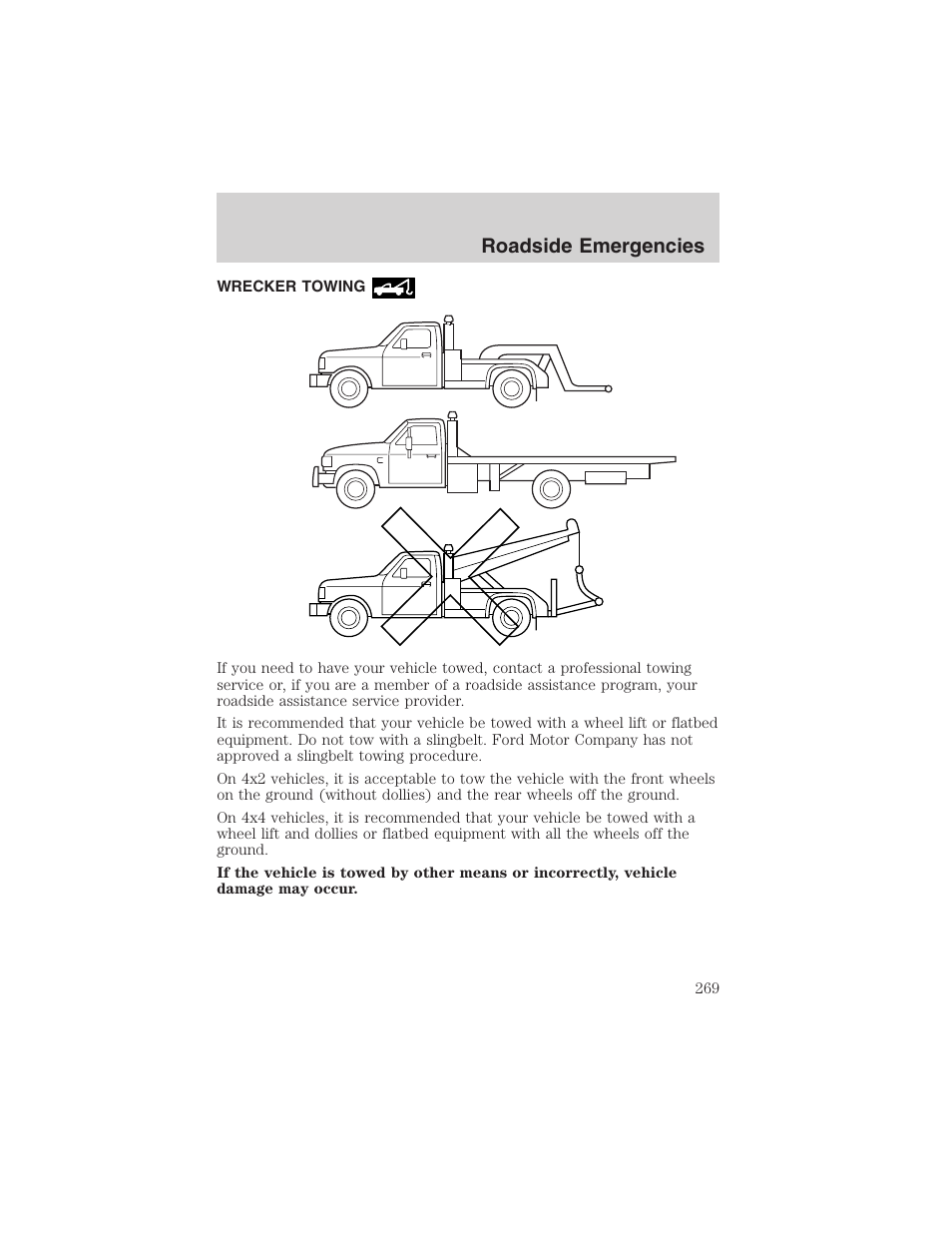 Roadside emergencies | FORD 2003 Expedition v.3 User Manual | Page 269 / 344