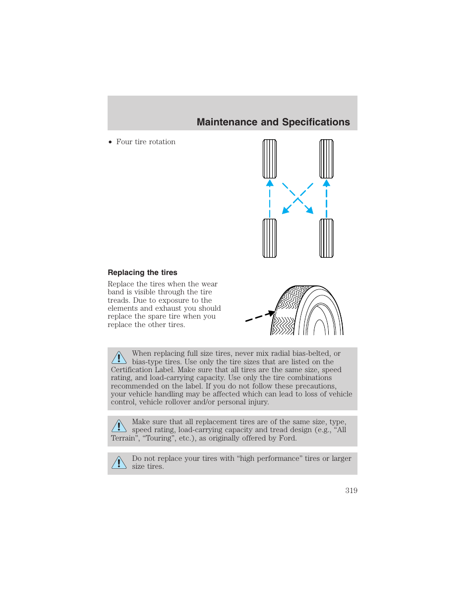 Maintenance and specifications | FORD 2003 Expedition v.3 User Manual | Page 319 / 344