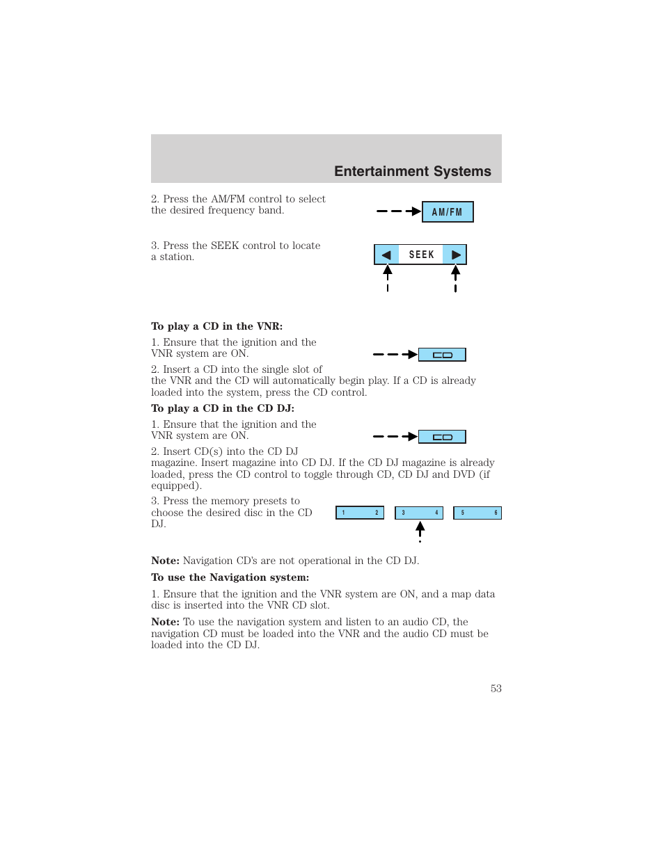 Entertainment systems | FORD 2003 Expedition v.3 User Manual | Page 53 / 344