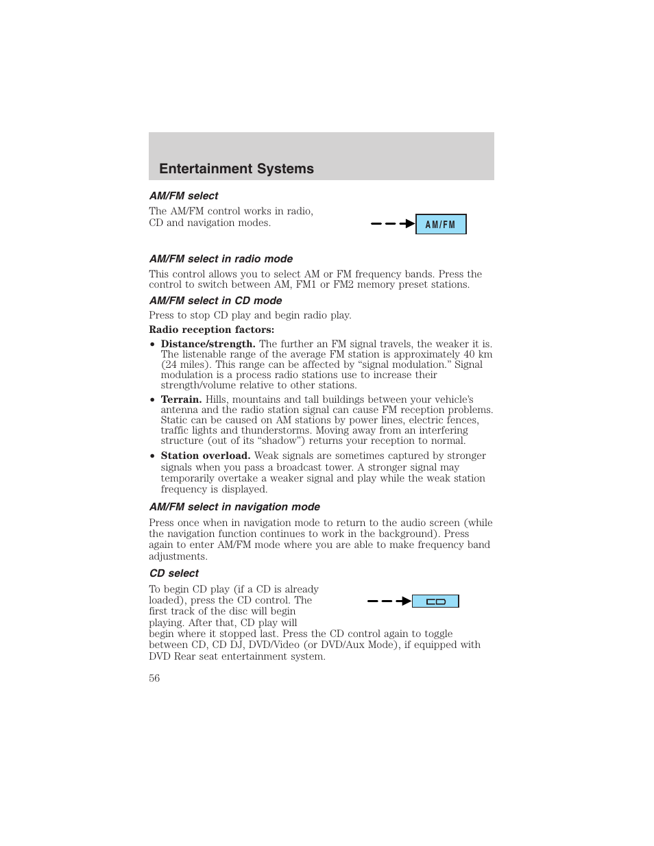 Entertainment systems | FORD 2003 Expedition v.3 User Manual | Page 56 / 344