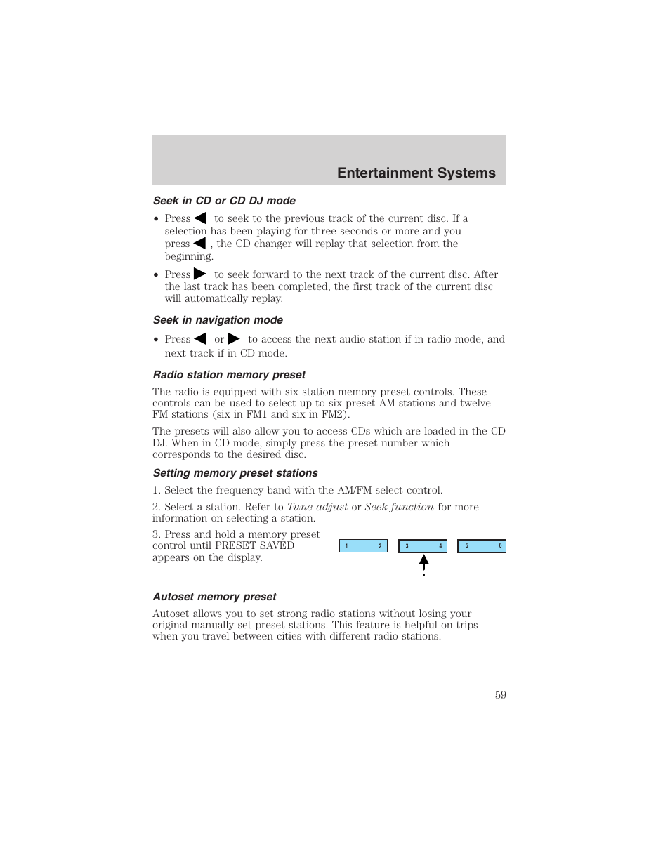 Entertainment systems | FORD 2003 Expedition v.3 User Manual | Page 59 / 344